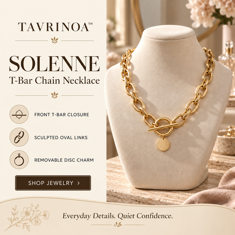 TAVRINOA™ Solenne T-Bar Chain Necklace