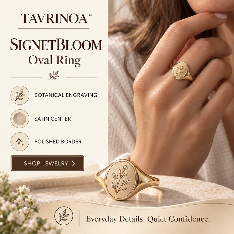 TAVRINOA™ SignetBloom Oval Ring