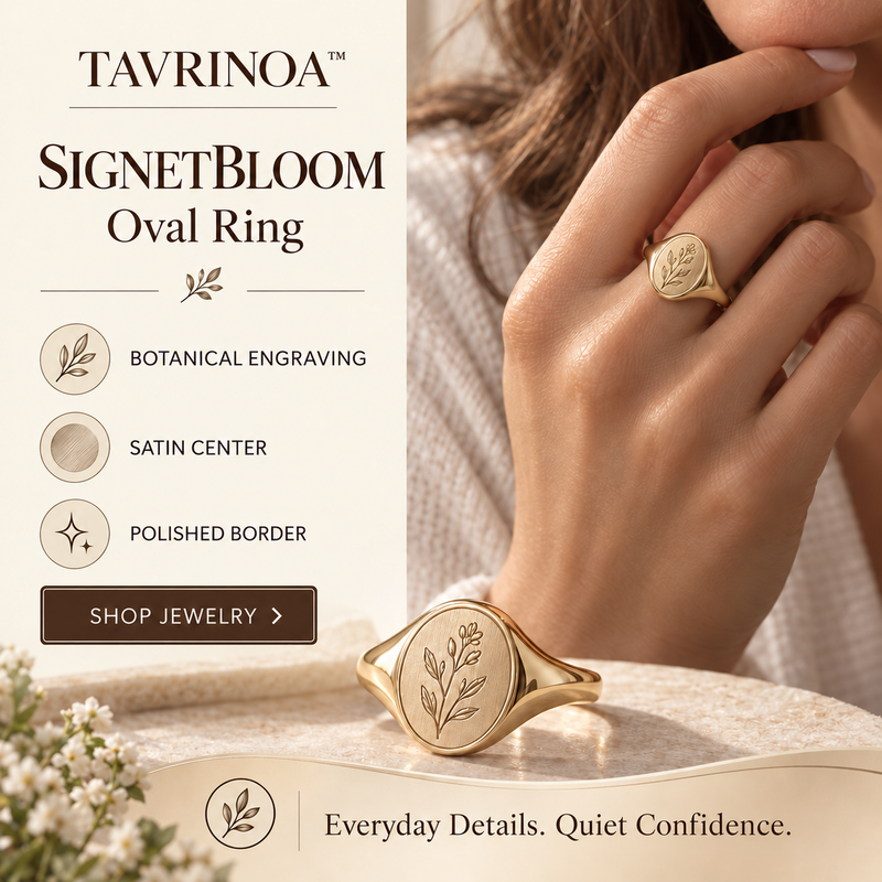 TAVRINOA™ SignetBloom Oval Ring