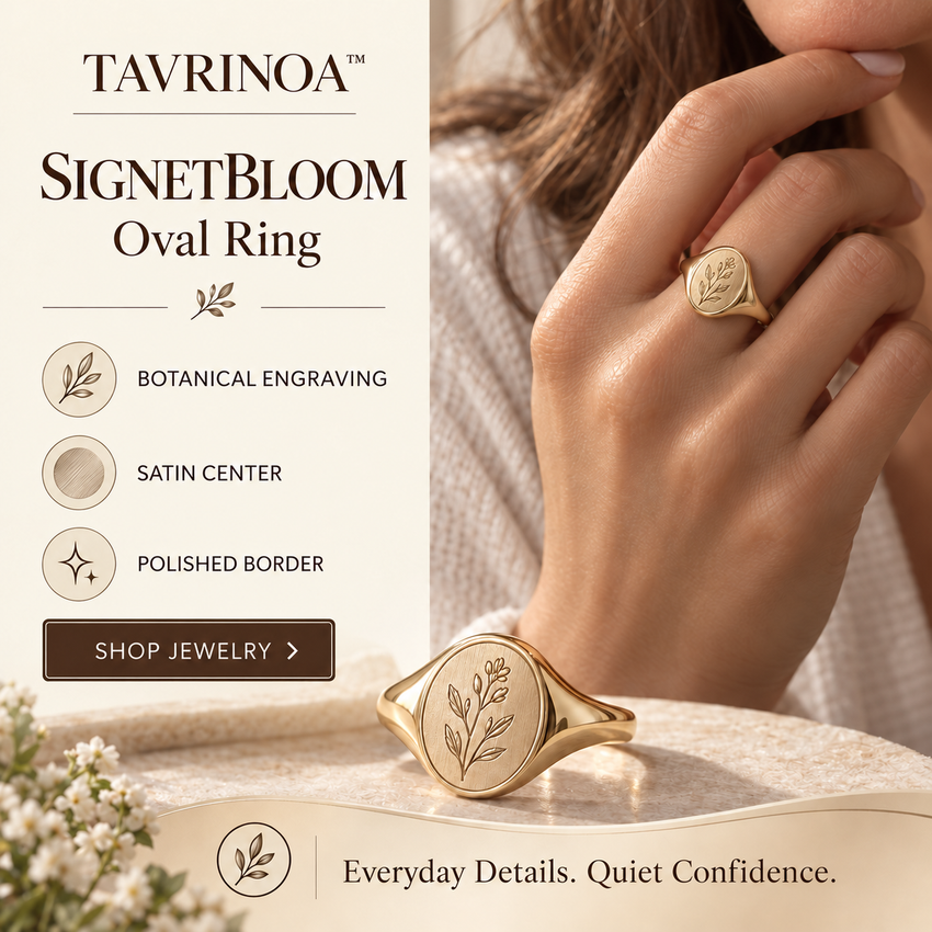 TAVRINOA™ SignetBloom Oval Ring