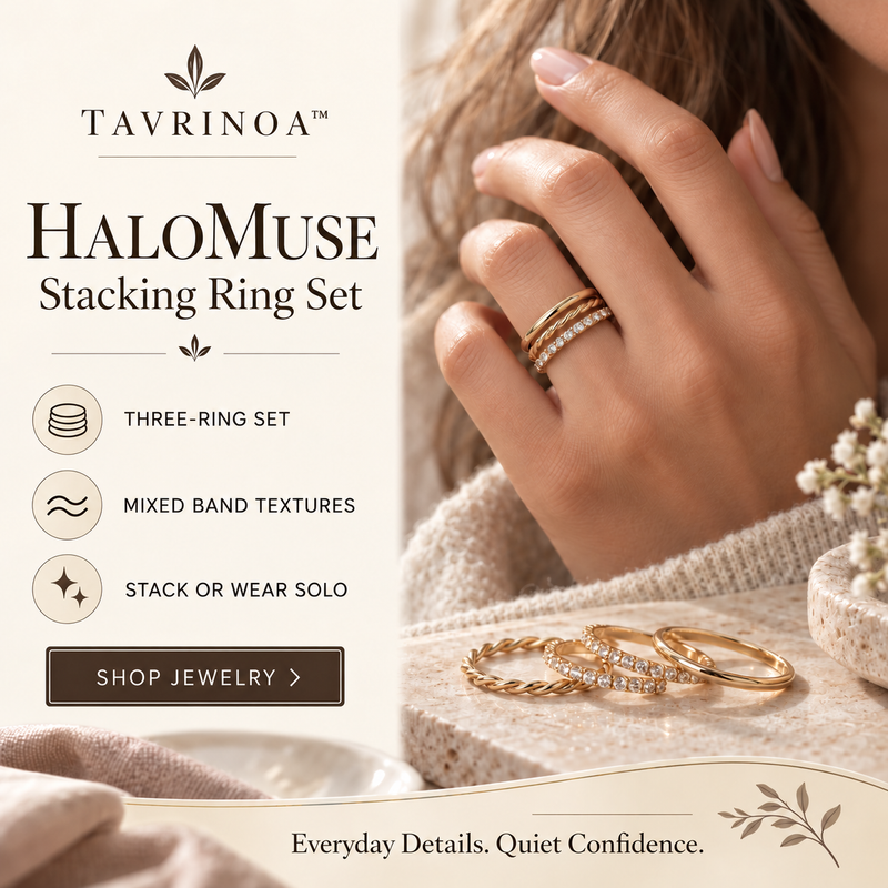 TAVRINOA™ HaloMuse Stacking Ring Set