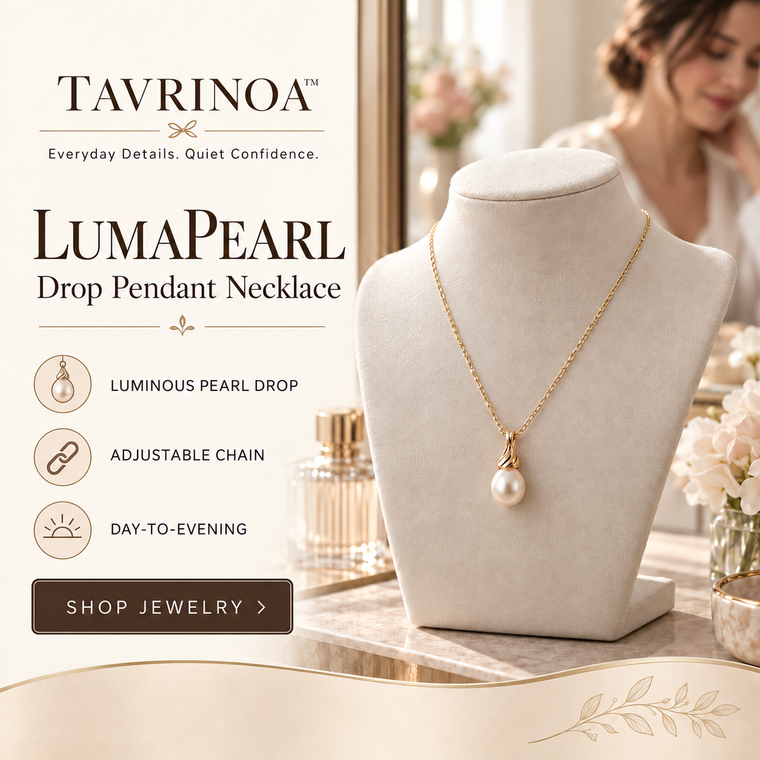 TAVRINOA™ LumaPearl Drop Pendant Necklace